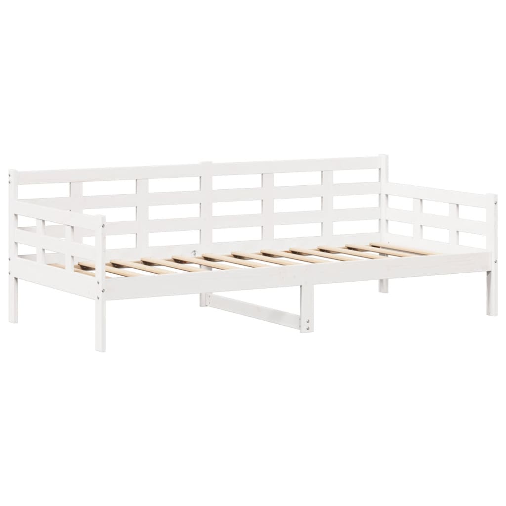 Day Bed and Bench Set with Roof without Mattress White 80x200 cm