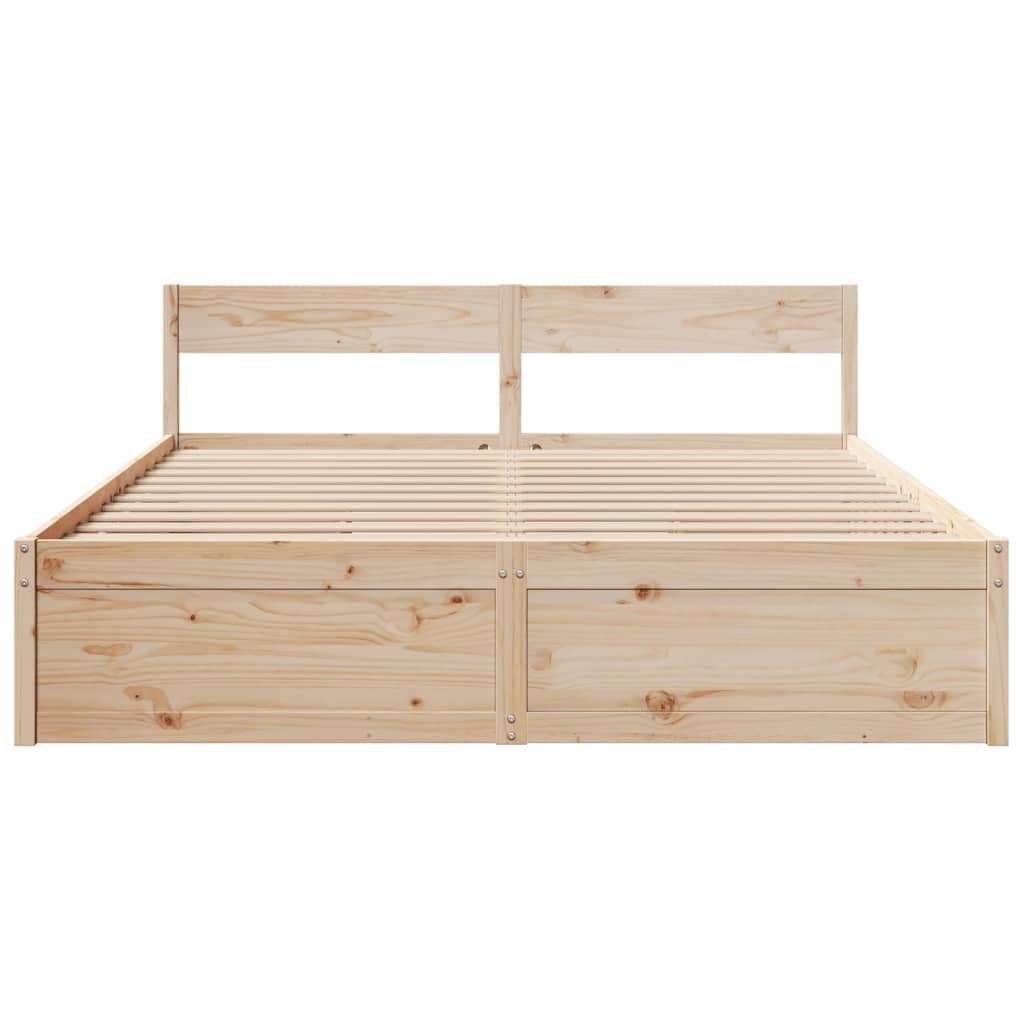 Bed Frame without Mattress 200x200 cm Solid Wood Pine