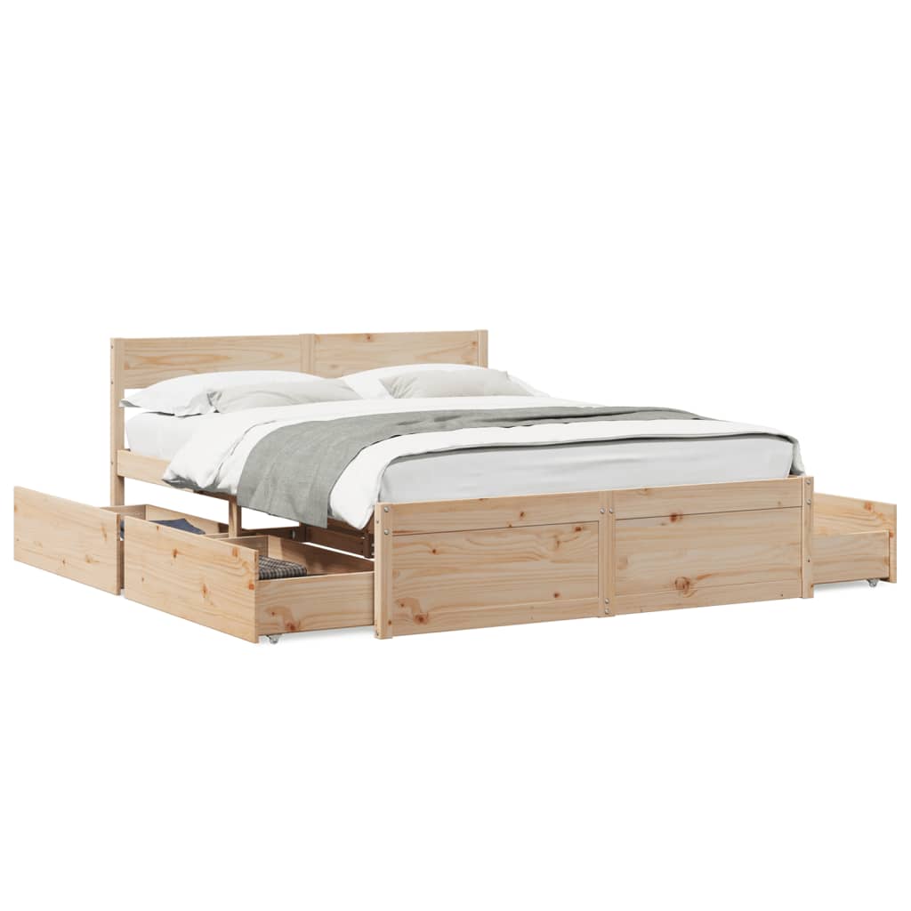 Bed Frame without Mattress 160x200 cm Solid Wood Pine