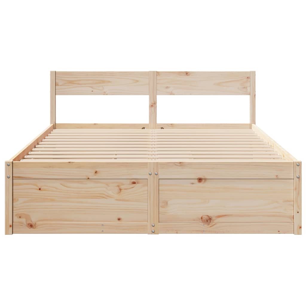 Bed Frame without Mattress 160x200 cm Solid Wood Pine