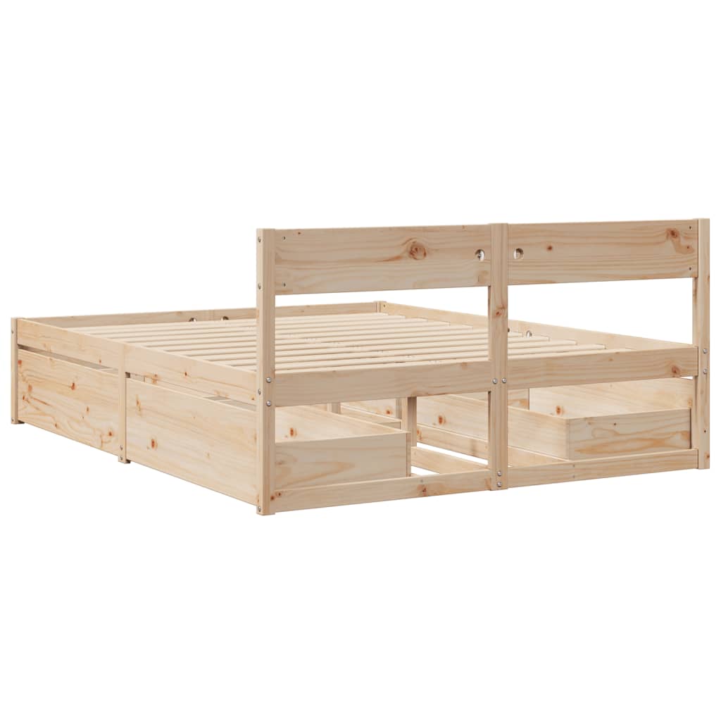 Bed Frame without Mattress 160x200 cm Solid Wood Pine