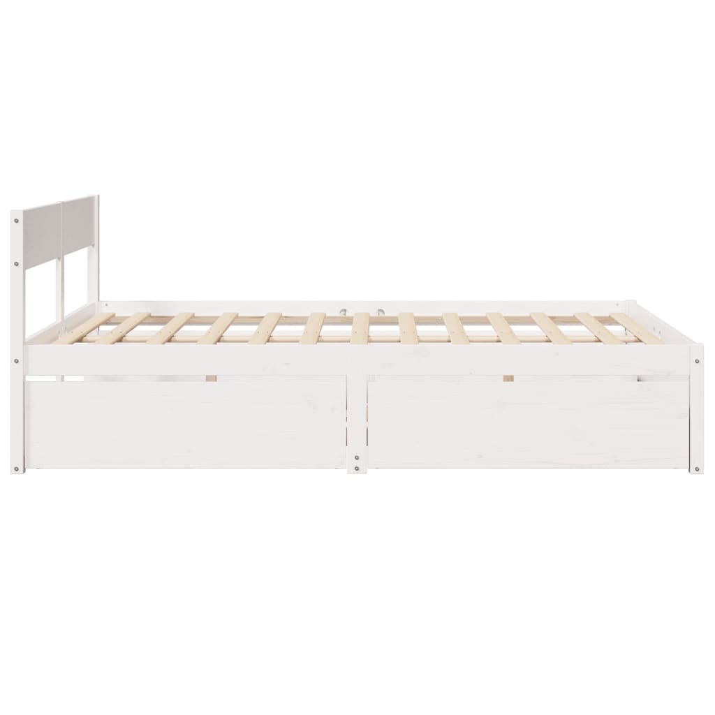 Bed Frame without Mattress White 160x200 cm Solid Wood Pine
