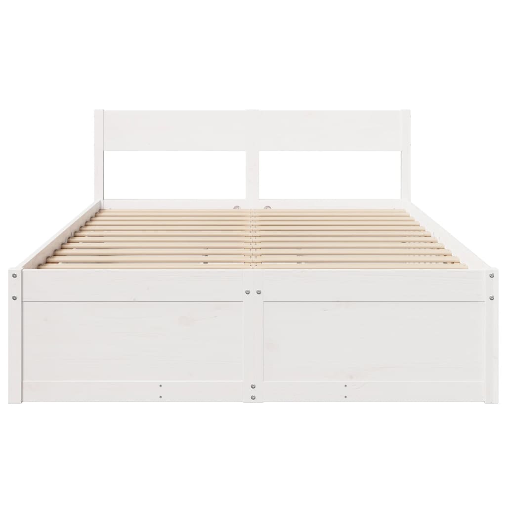 Bed Frame without Mattress White 120x200 cm Solid Wood Pine