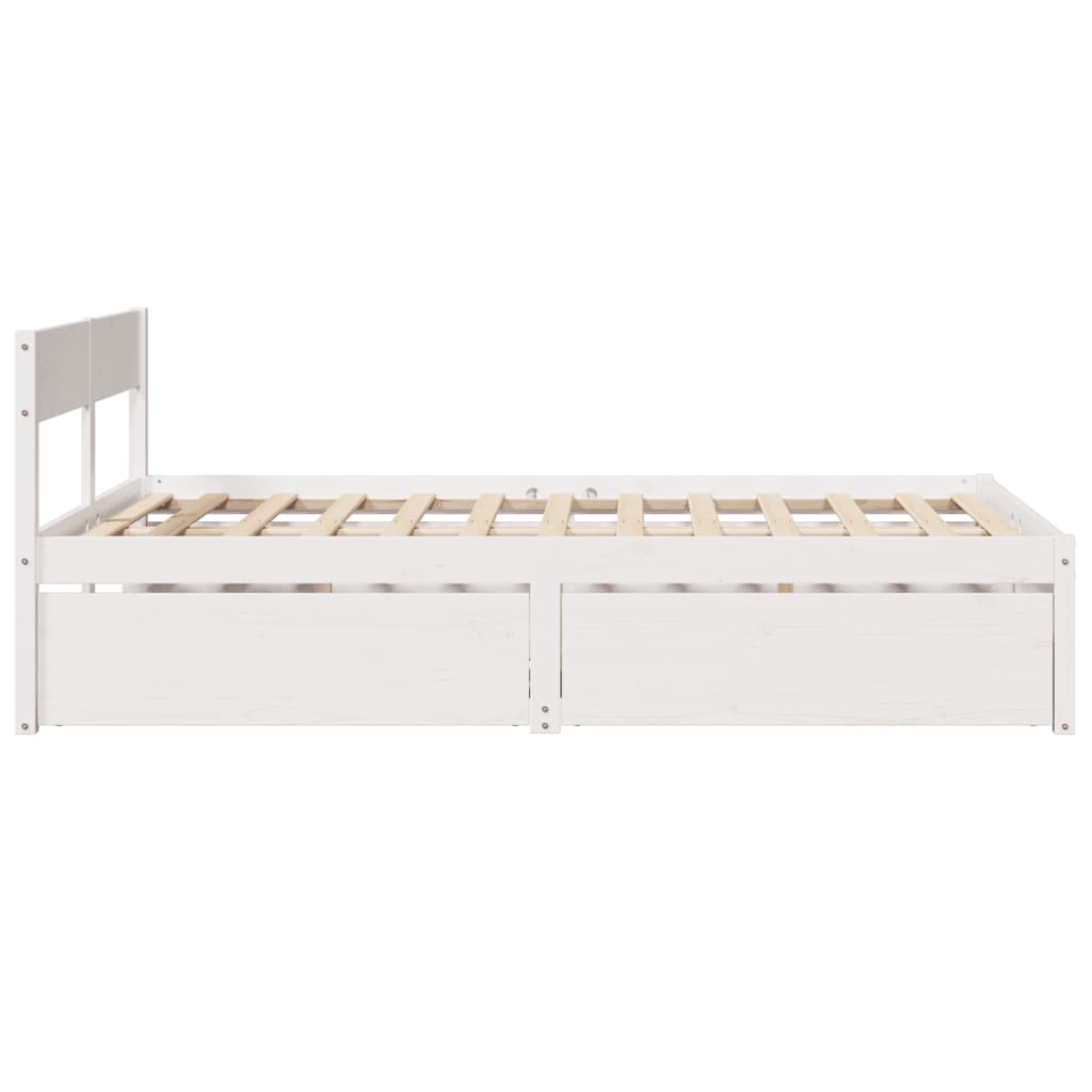 Bed Frame without Mattress White 120x200 cm Solid Wood Pine