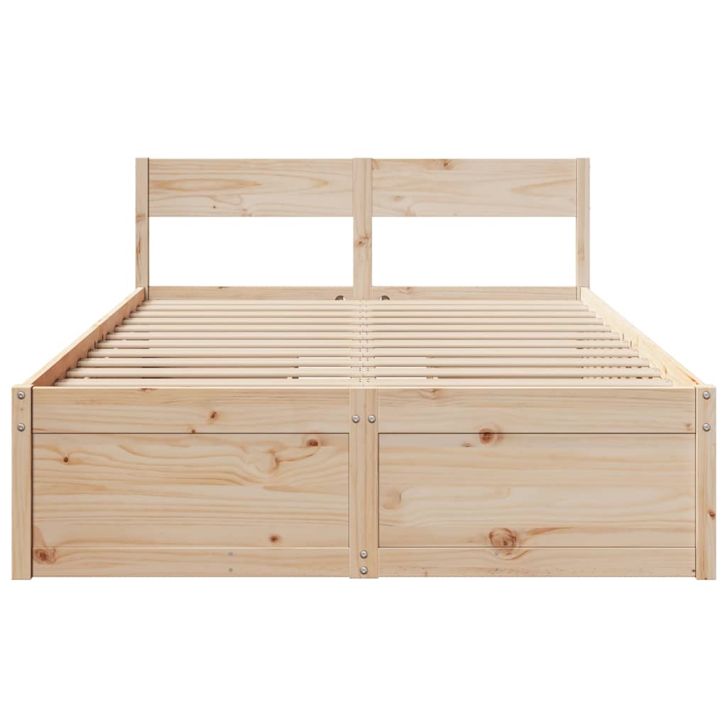 Bed Frame without Mattress 140x190 cm Solid Wood Pine