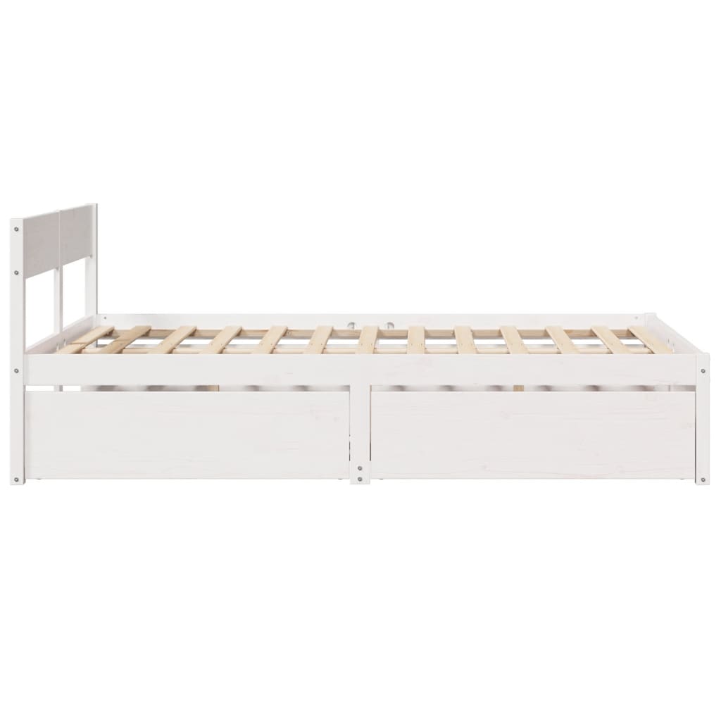 Bed Frame without Mattress White 140x190 cm Solid Wood Pine