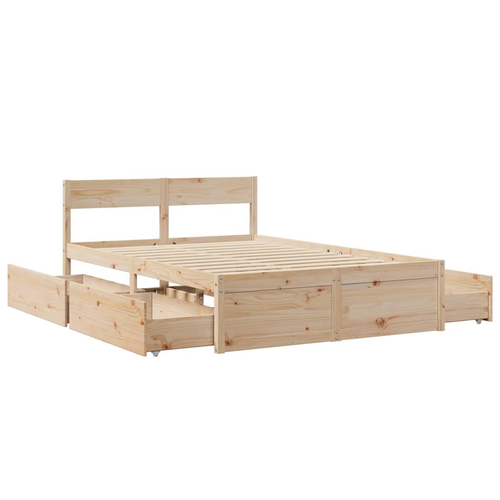 Bed Frame without Mattress 120x190 cm Small Double Solid Wood Pine