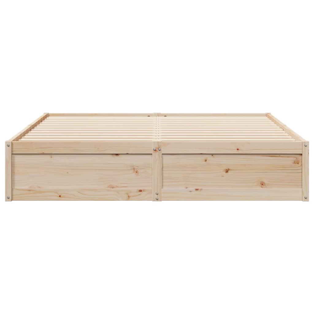 Bed Frame without Mattress 200x200 cm Solid Wood Pine