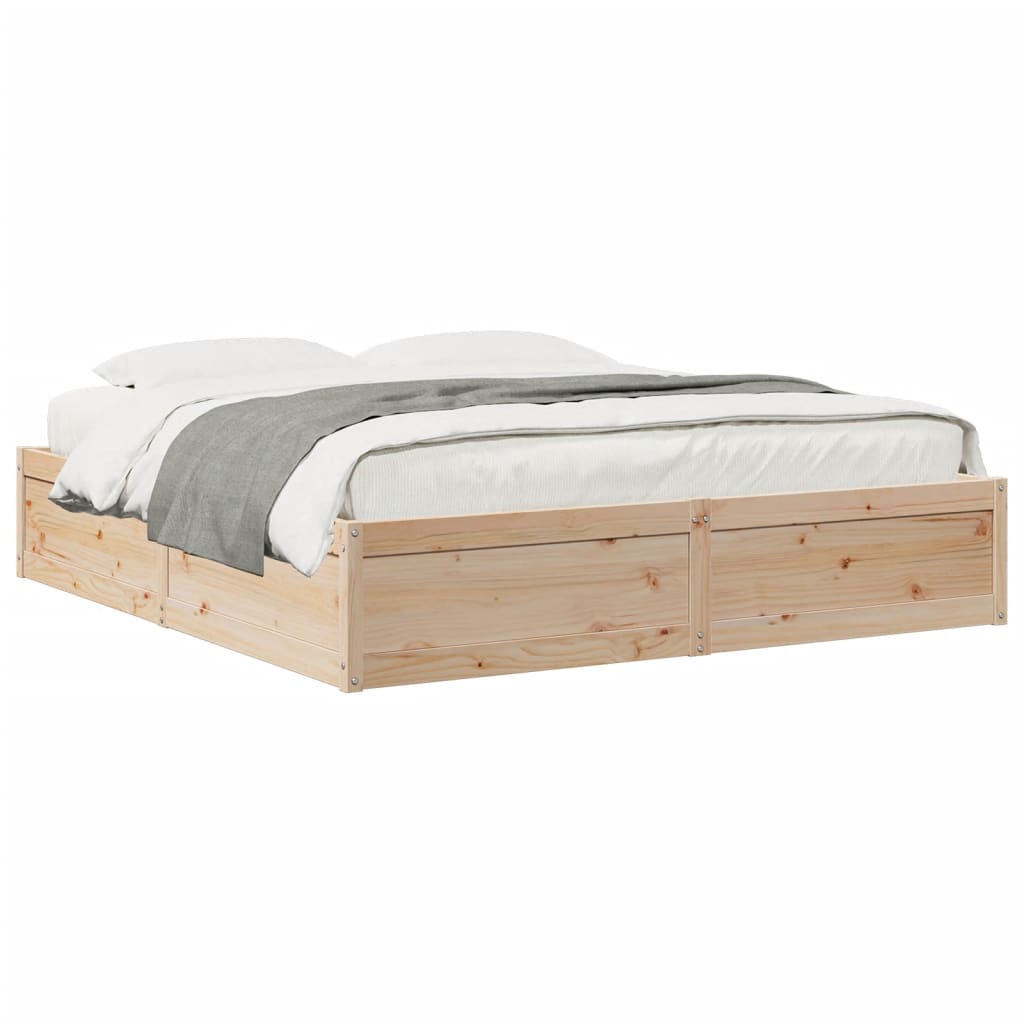 Bed Frame without Mattress 180x200 cm Super King Solid Wood Pine