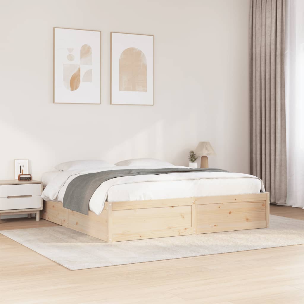 Bed Frame without Mattress 180x200 cm Super King Solid Wood Pine