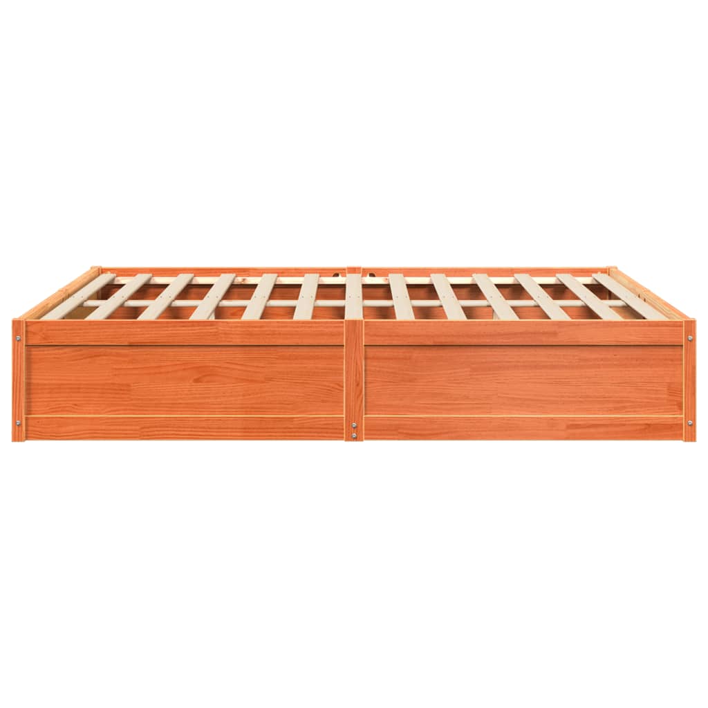Bed Frame without Mattress Wax Brown 180x200 cm Super King Solid Wood Pine
