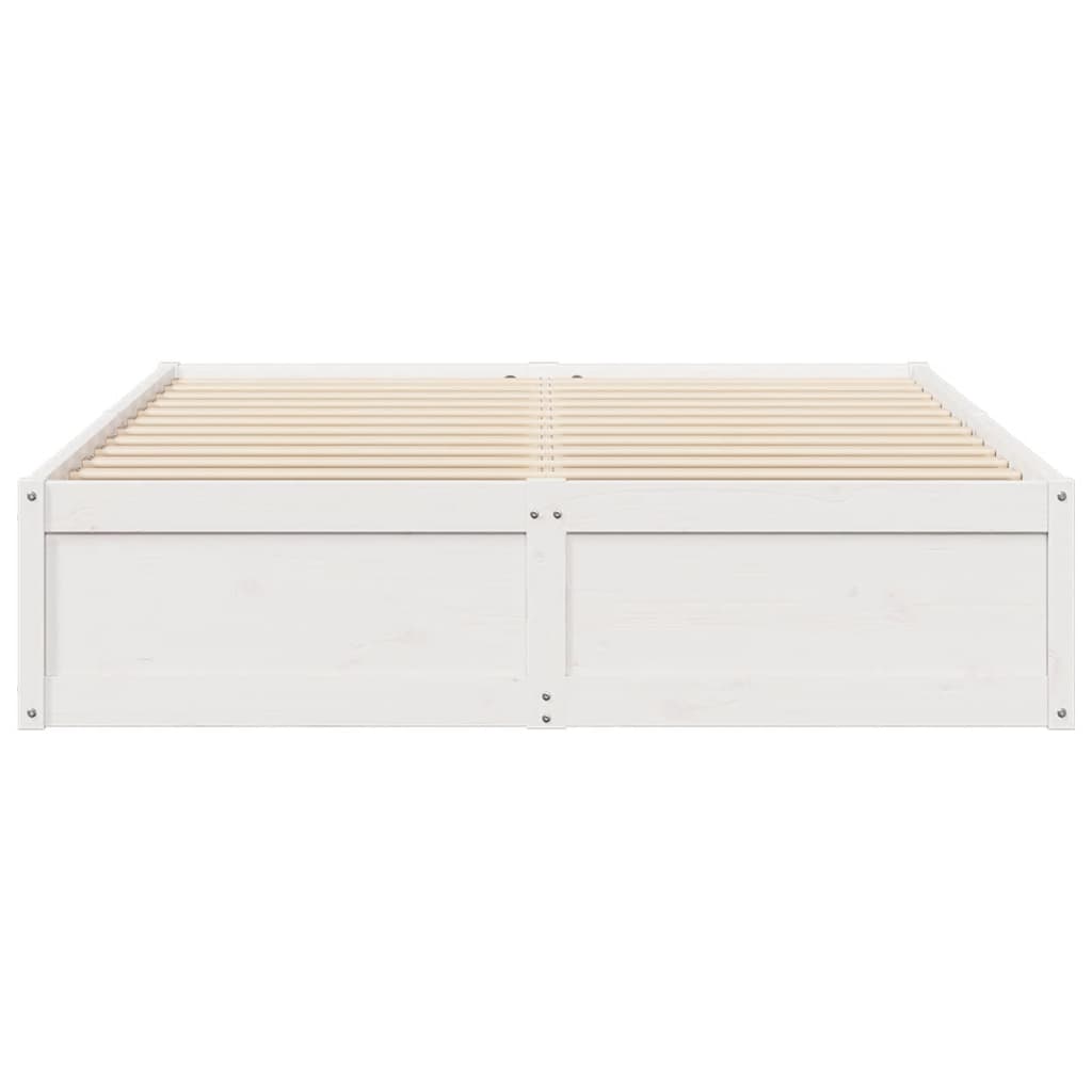 Bed Frame without Mattress White 160x200 cm Solid Wood Pine
