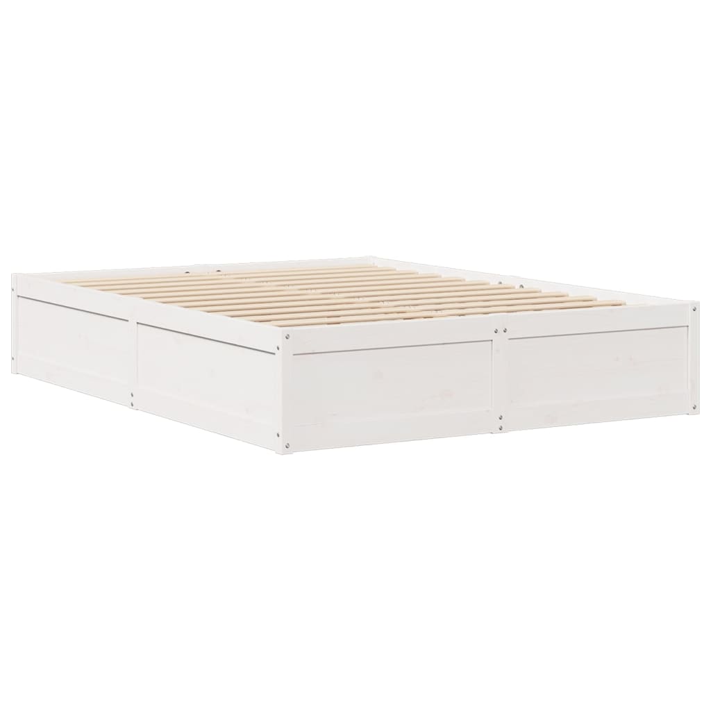 Bed Frame without Mattress White 160x200 cm Solid Wood Pine