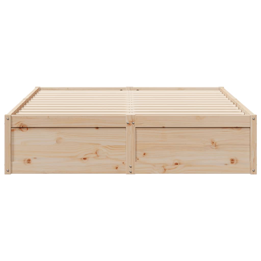 Bed Frame without Mattress 140x200 cm Solid Wood Pine