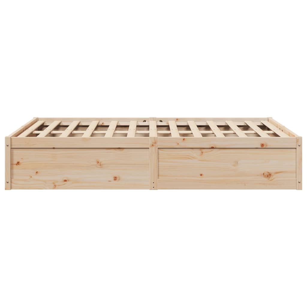 Bed Frame without Mattress 140x200 cm Solid Wood Pine
