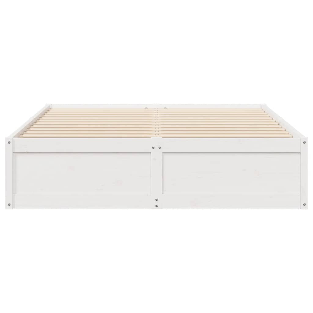 Bed Frame without Mattress White 140x200 cm Solid Wood Pine