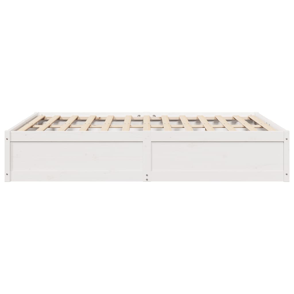 Bed Frame without Mattress White 140x200 cm Solid Wood Pine