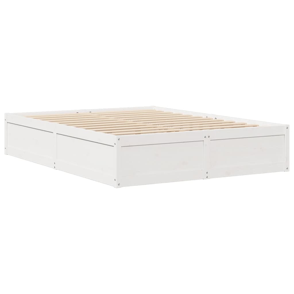 Bed Frame without Mattress White 140x200 cm Solid Wood Pine