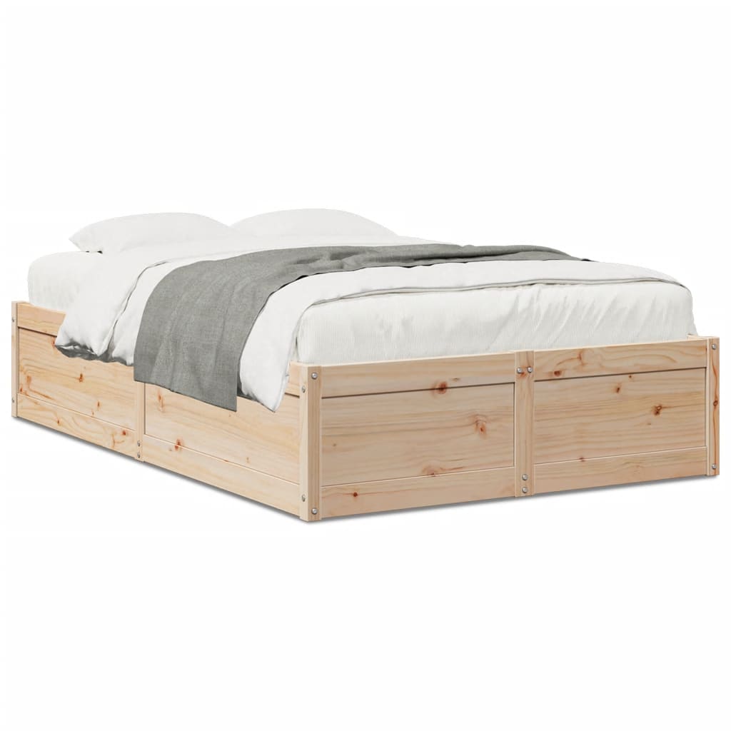 Bed Frame without Mattress 120x200 cm Solid Wood Pine
