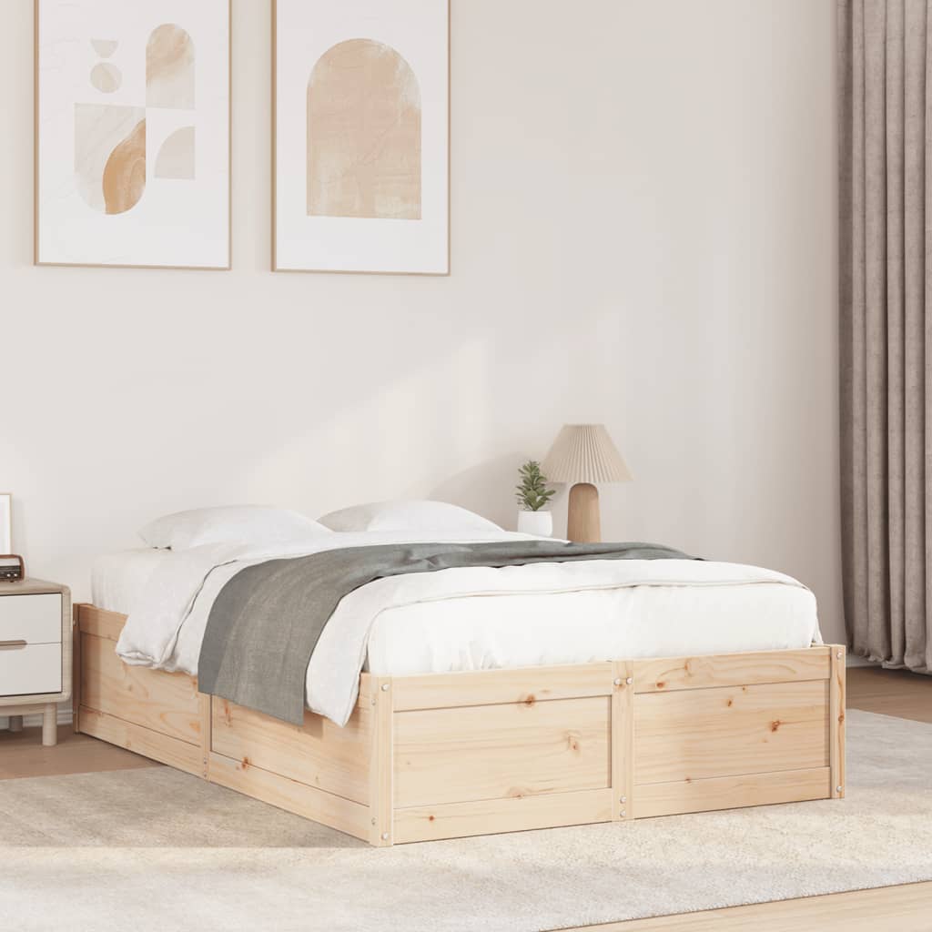Bed Frame without Mattress 120x200 cm Solid Wood Pine