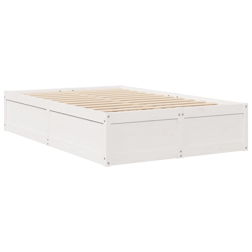 Bed Frame without Mattress White 120x200 cm Solid Wood Pine