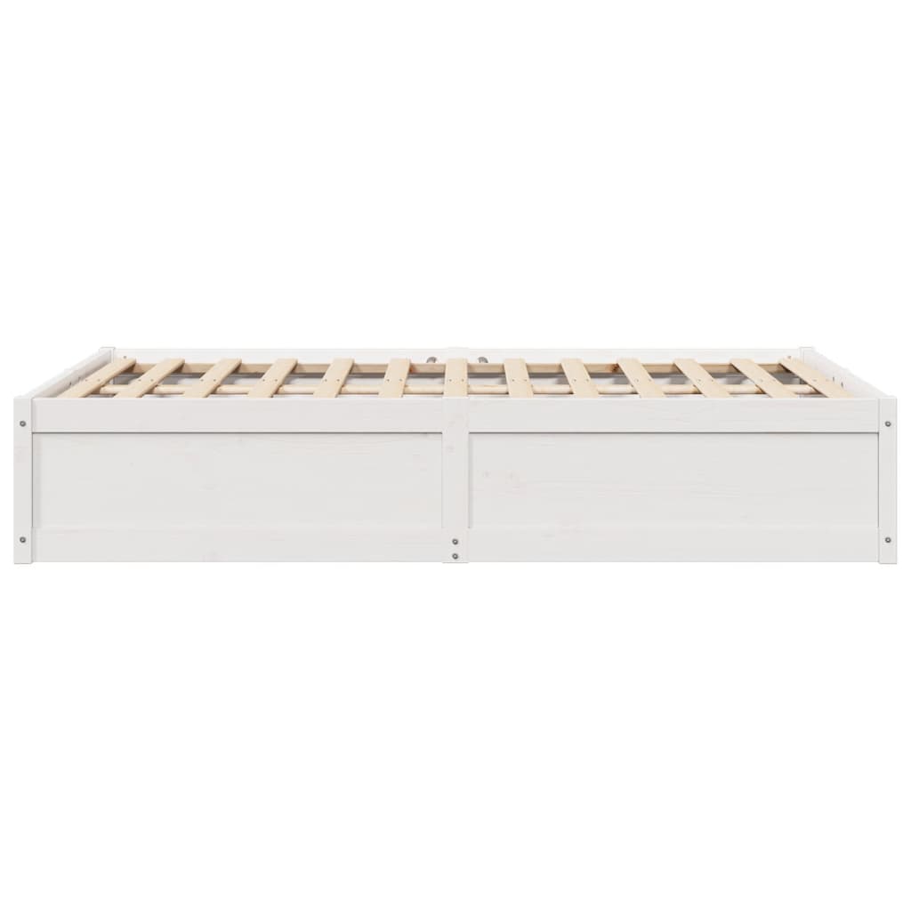Bed Frame without Mattress White 120x200 cm Solid Wood Pine