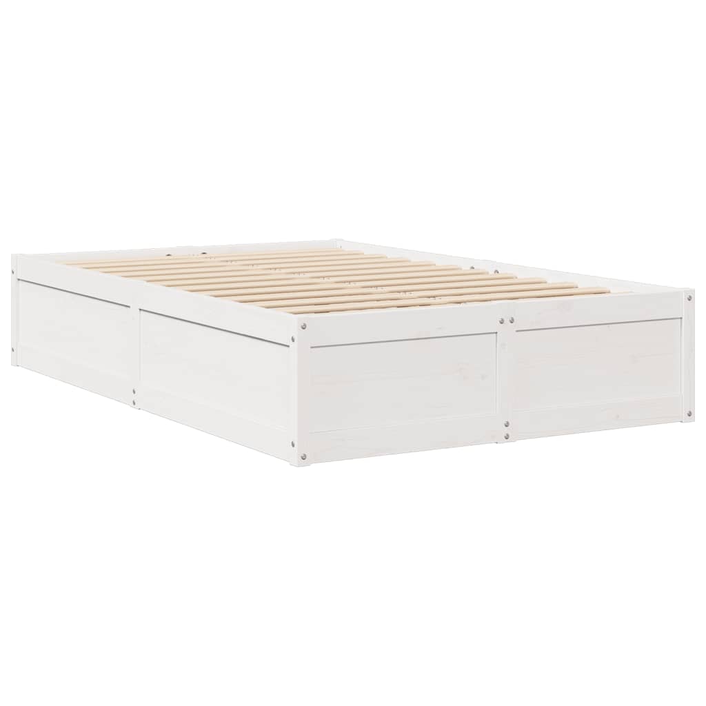 Bed Frame without Mattress White 120x200 cm Solid Wood Pine