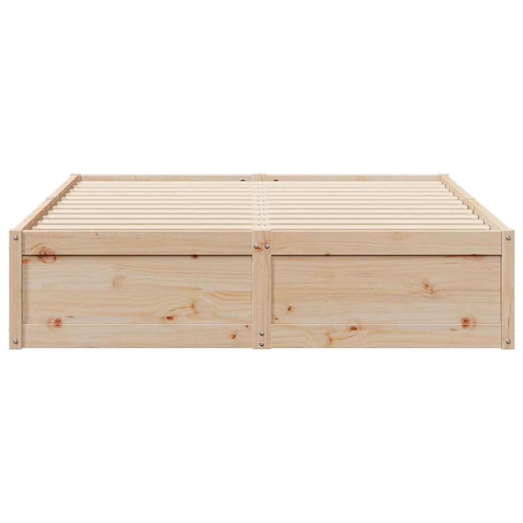 Bed Frame without Mattress 140x190 cm Solid Wood Pine