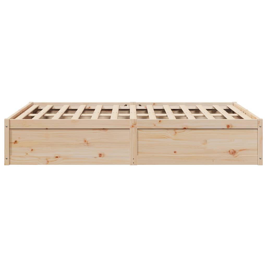 Bed Frame without Mattress 140x190 cm Solid Wood Pine