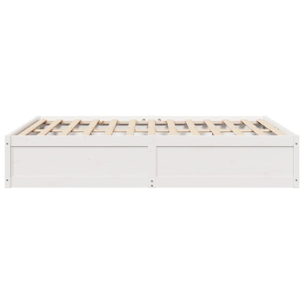 Bed Frame without Mattress White 140x190 cm Solid Wood Pine