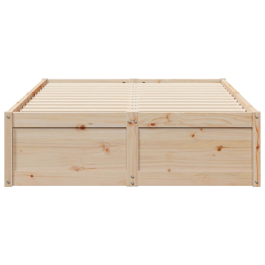 Bed Frame without Mattress 135x190 cm Double Solid Wood Pine