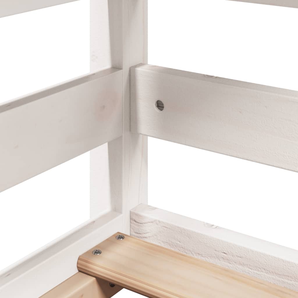 Bunk Bed with Roof White 90x200 cm Solid Wood Pine