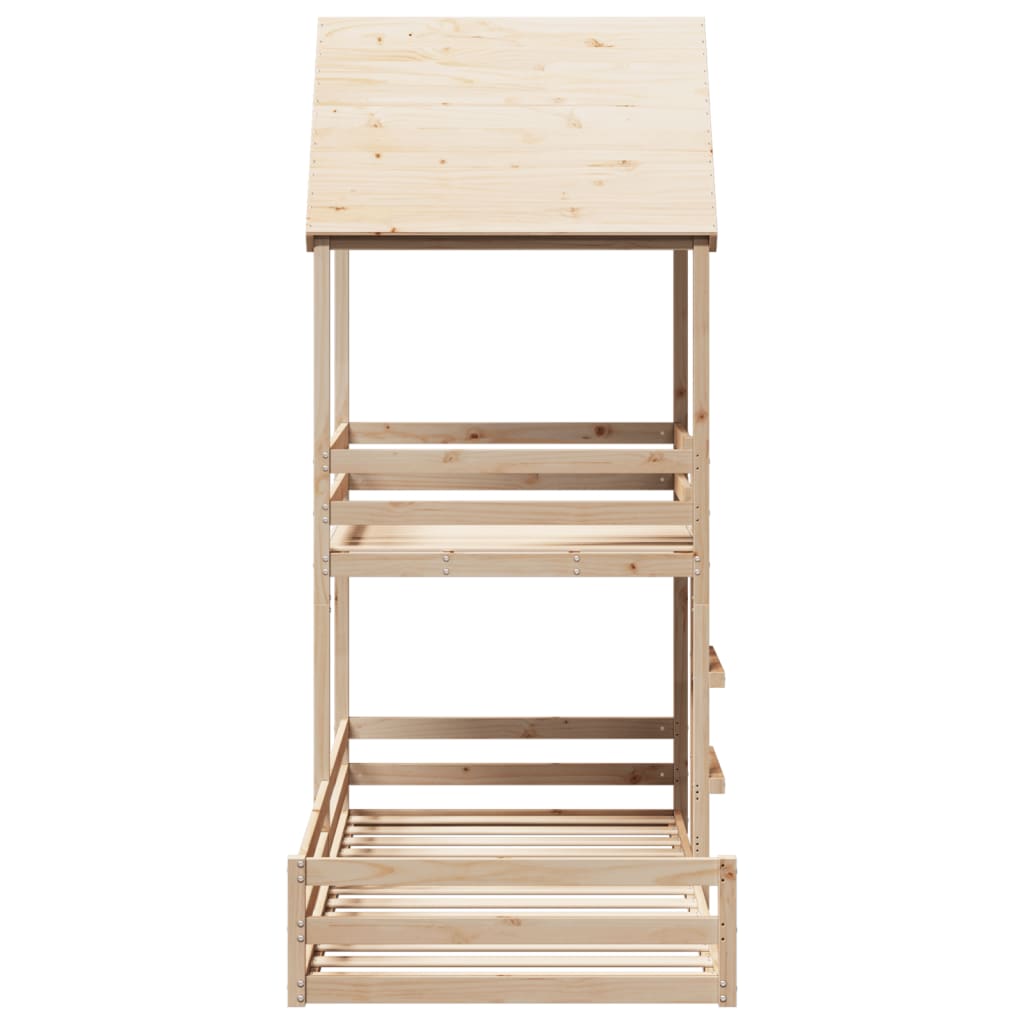 Bunk Bed with Roof 90x190 cm Solid Wood Pine