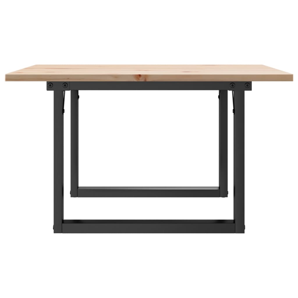Coffee Table O-Frame 60x60x40 cm Solid Wood Pine and Steel