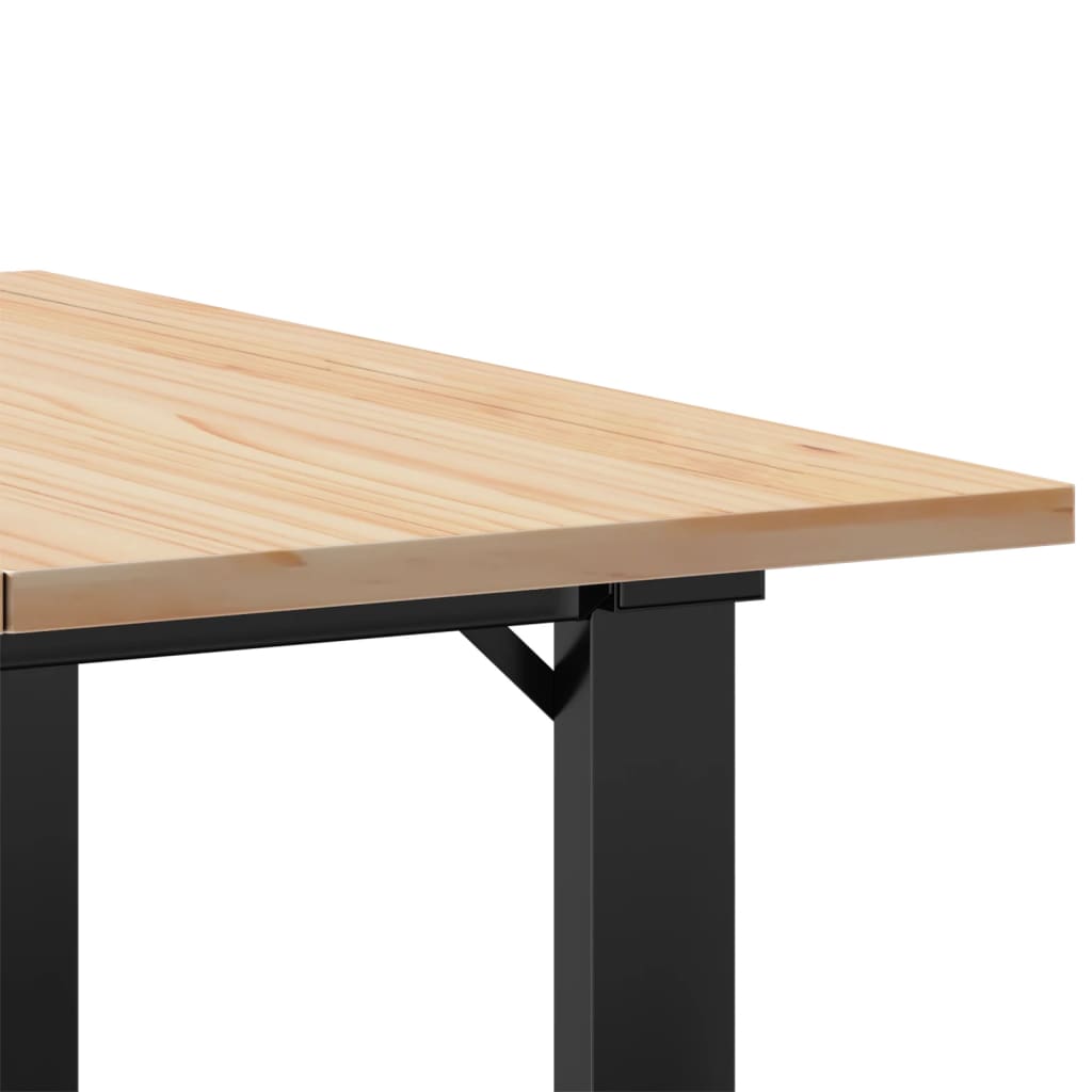 Coffee Table O-Frame 60x60x40 cm Solid Wood Pine and Steel