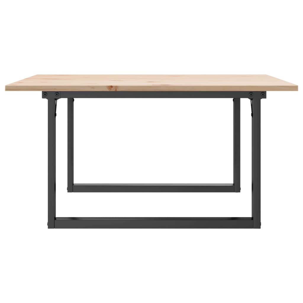 Coffee Table O-Frame 80x80x45 cm Solid Wood Pine and Steel