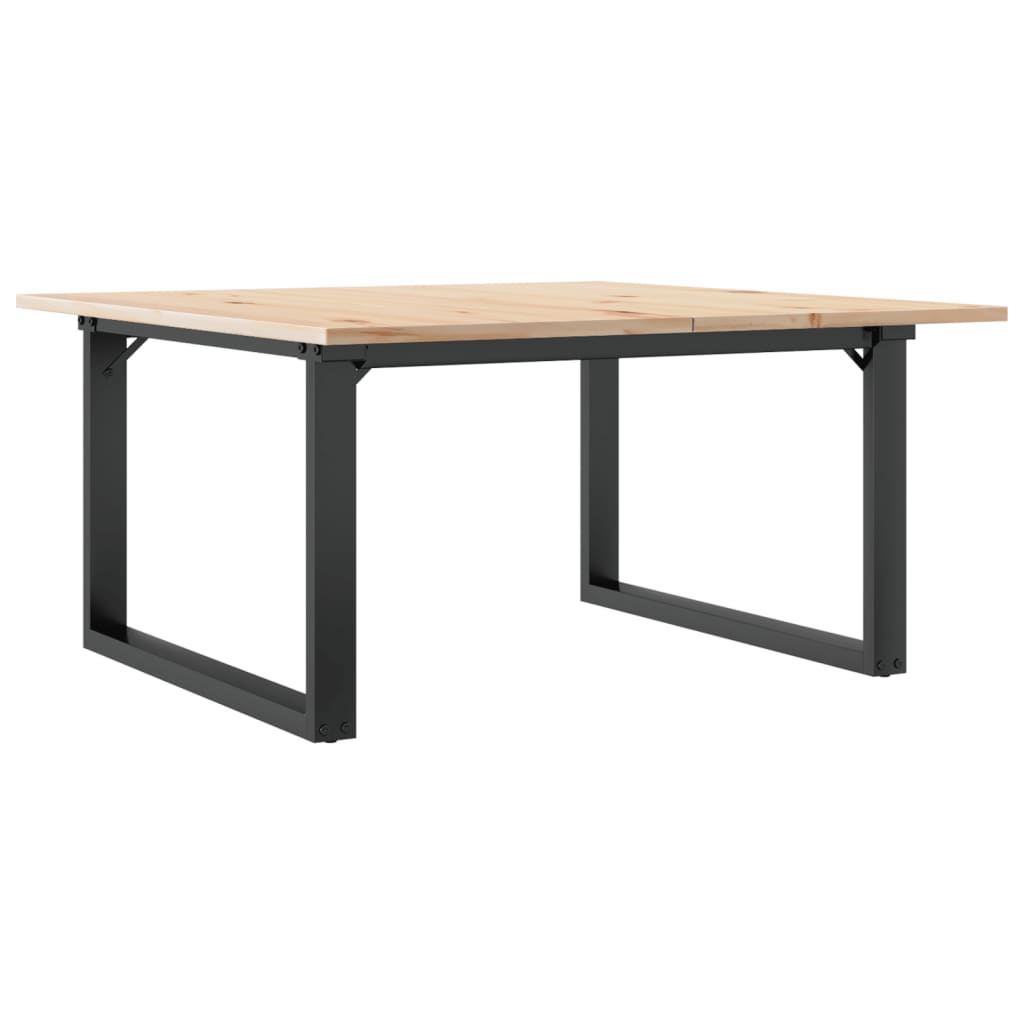 Coffee Table O-Frame 80x80x45 cm Solid Wood Pine and Steel