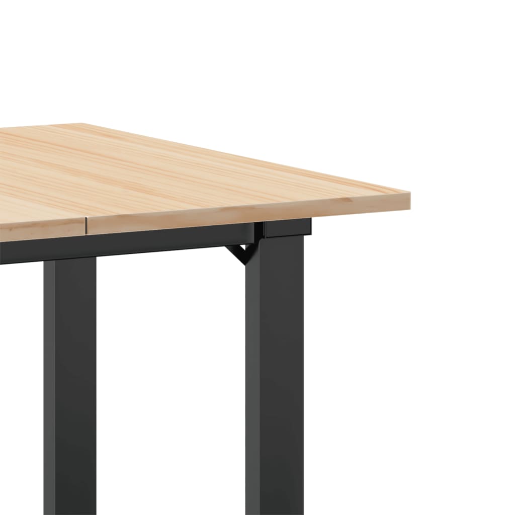 Dining Table O-Frame 60x60x75 cm Solid Wood Pine and Steel