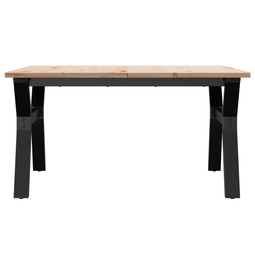 Coffee Table Y-Frame 90x90x45 cm Solid Wood Pine and Steel