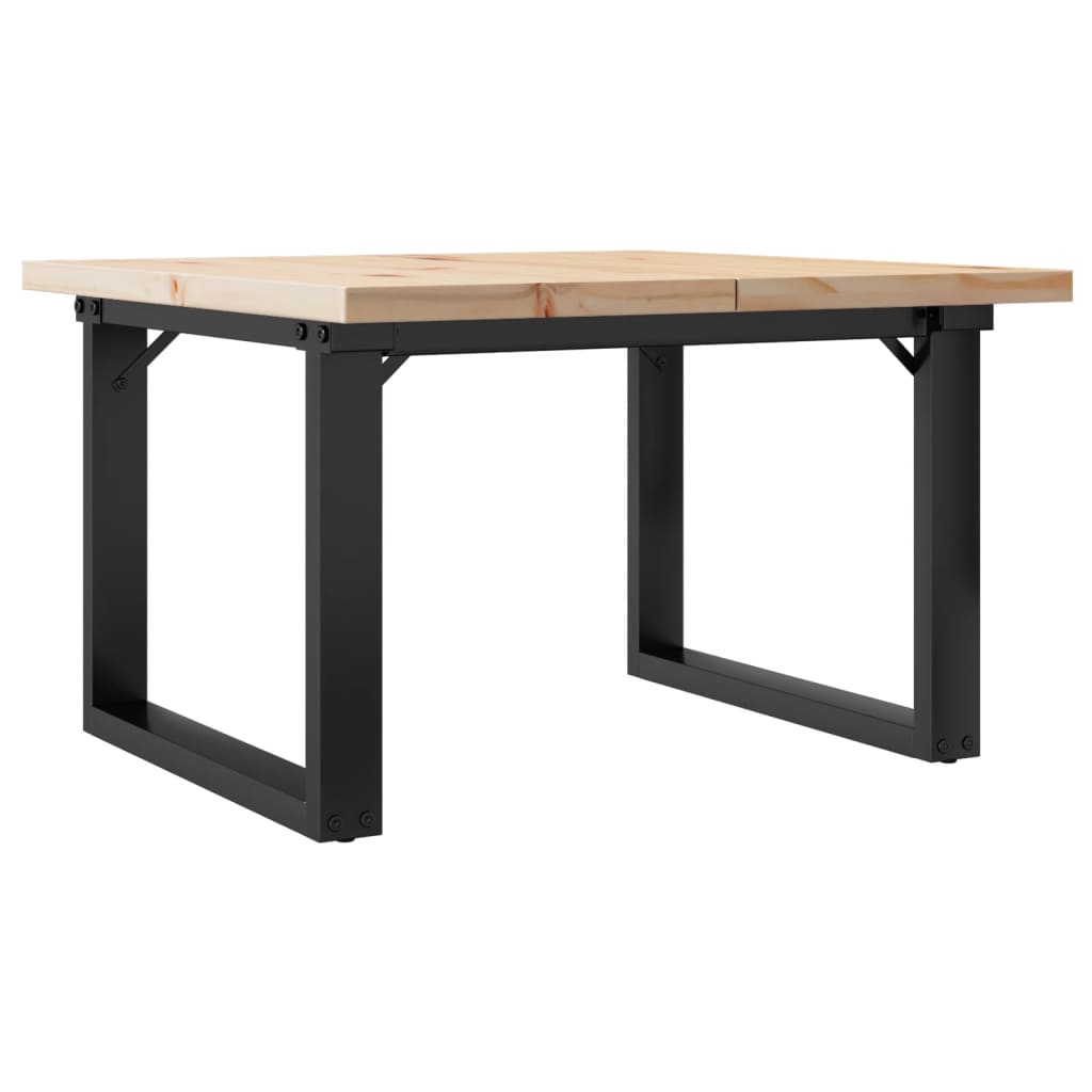 Coffee Table O-Frame 60x60x40.5 cm Solid Wood Pine and Steel