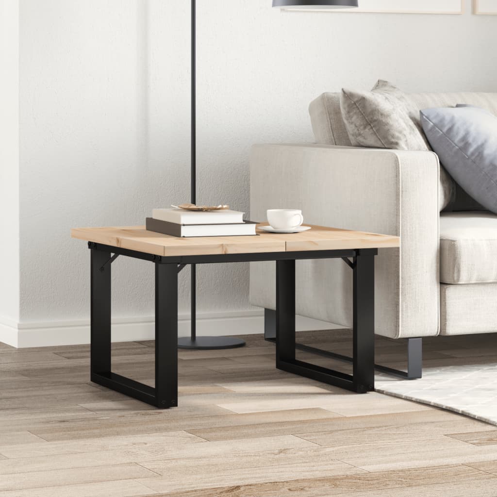 Coffee Table O-Frame 60x60x40.5 cm Solid Wood Pine and Steel