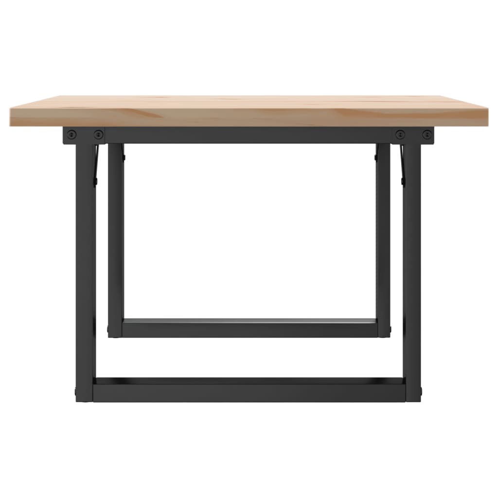 Coffee Table O-Frame 60x60x40.5 cm Solid Wood Pine and Steel