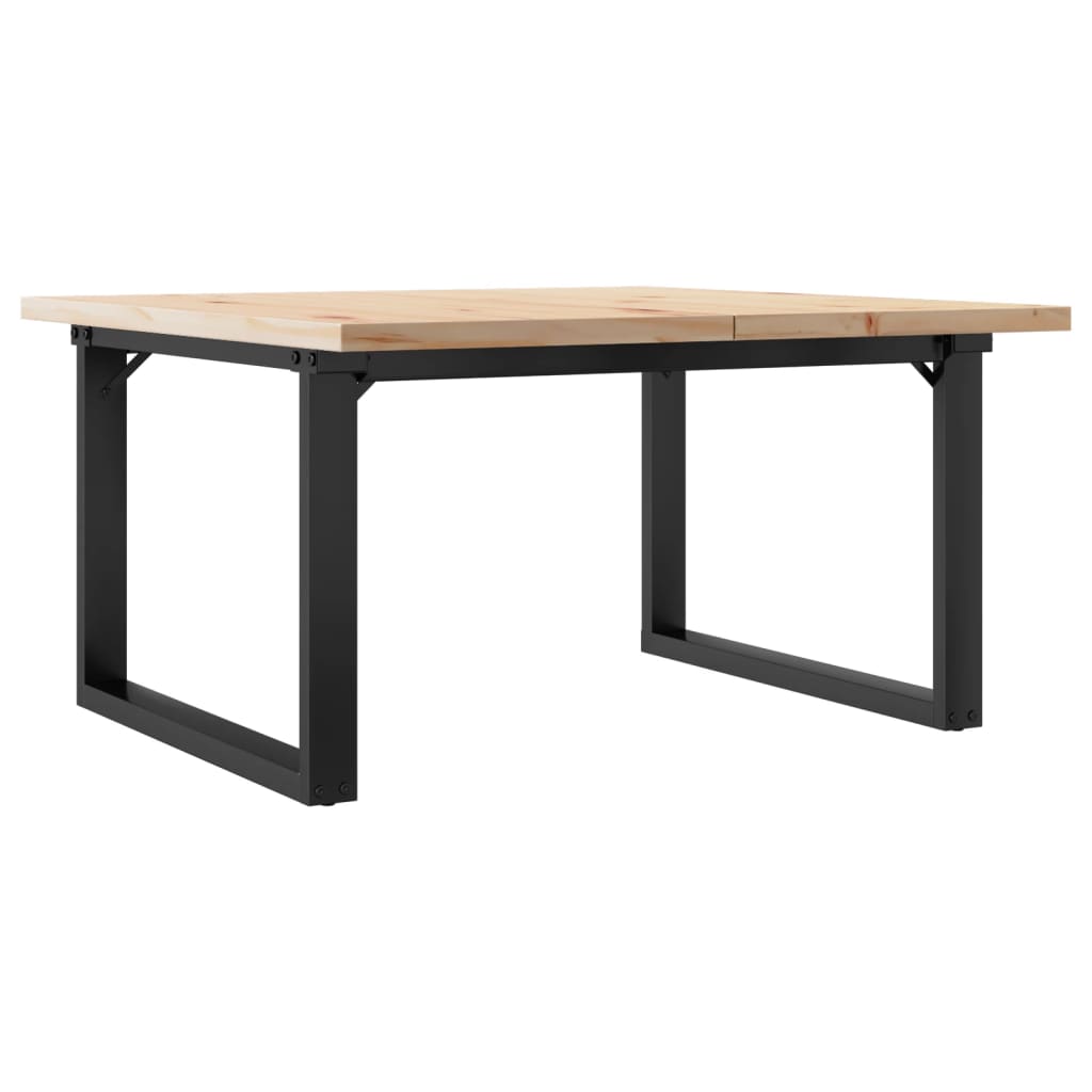 Coffee Table O-Frame 80x80x45.5 cm Solid Wood Pine and Steel