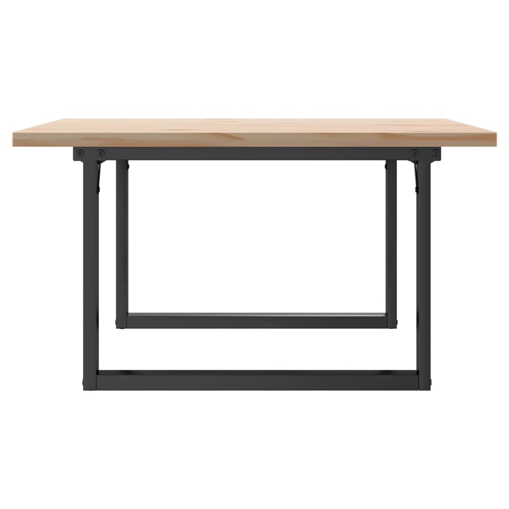 Coffee Table O-Frame 80x80x45.5 cm Solid Wood Pine and Steel