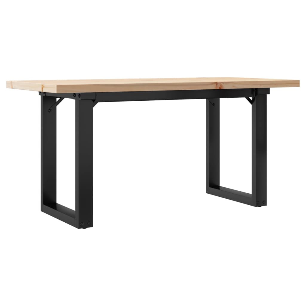 Coffee Table O-Frame 90x40x45.5 cm Solid Wood Pine and Steel