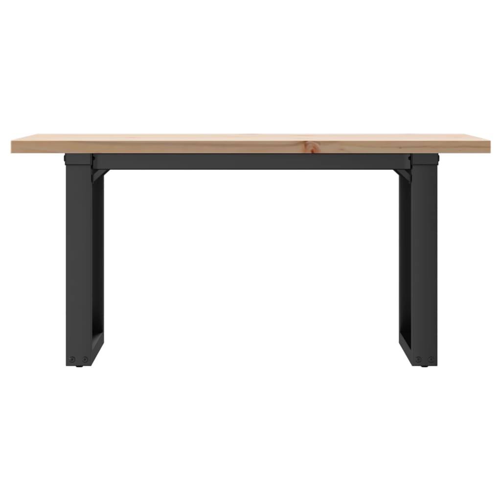 Coffee Table O-Frame 90x40x45.5 cm Solid Wood Pine and Steel