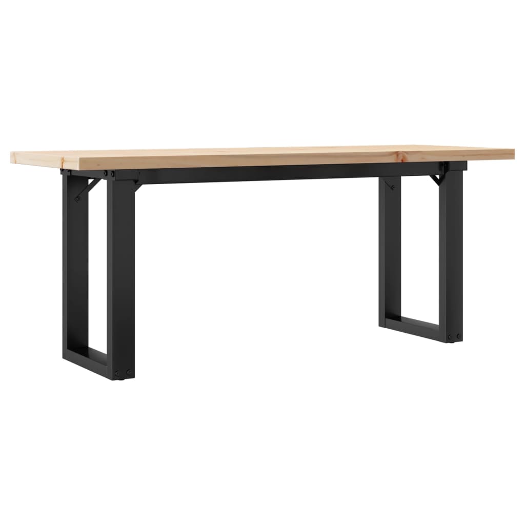 Coffee Table O-Frame 110x40x45.5 cm Solid Wood Pine and Steel