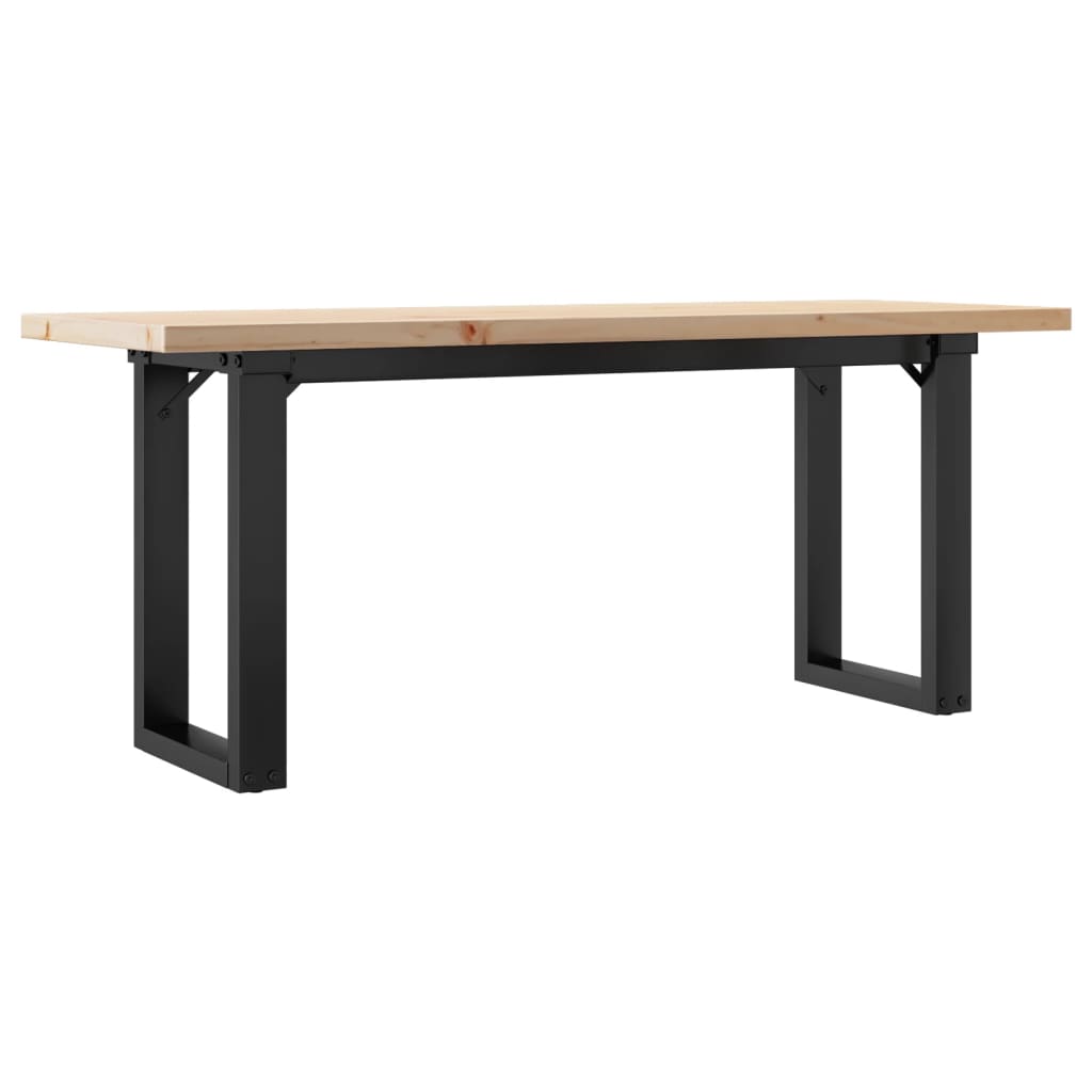 Coffee Table O-Frame 110x40x45.5 cm Solid Wood Pine and Steel