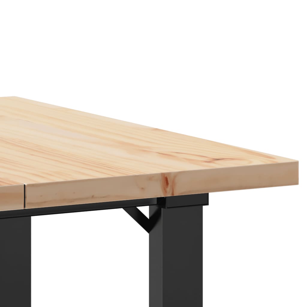 Dining Table O-Frame 60x60x75.5 cm Solid Wood Pine and Steel