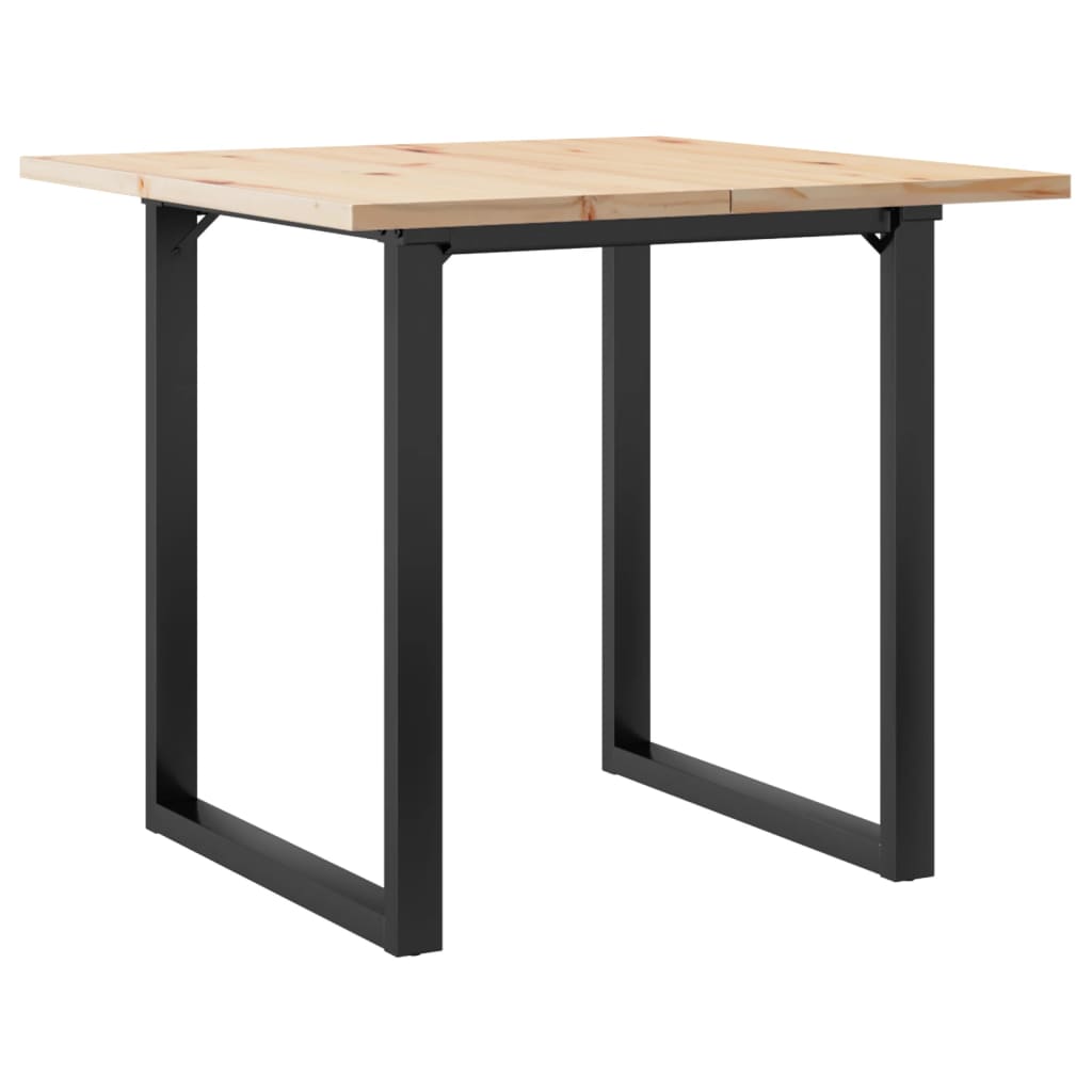 Dining Table O-Frame 90x90x75.5 cm Solid Wood Pine and Steel